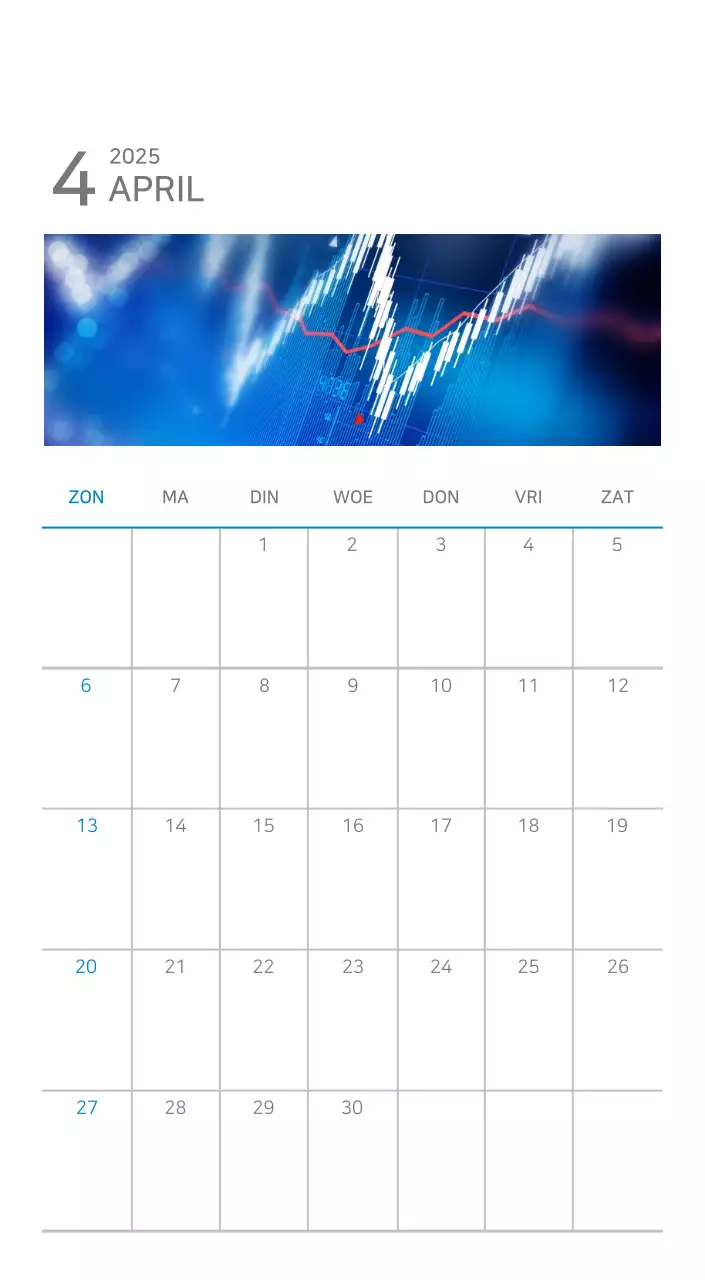 Blauwe minimalistische kalender
