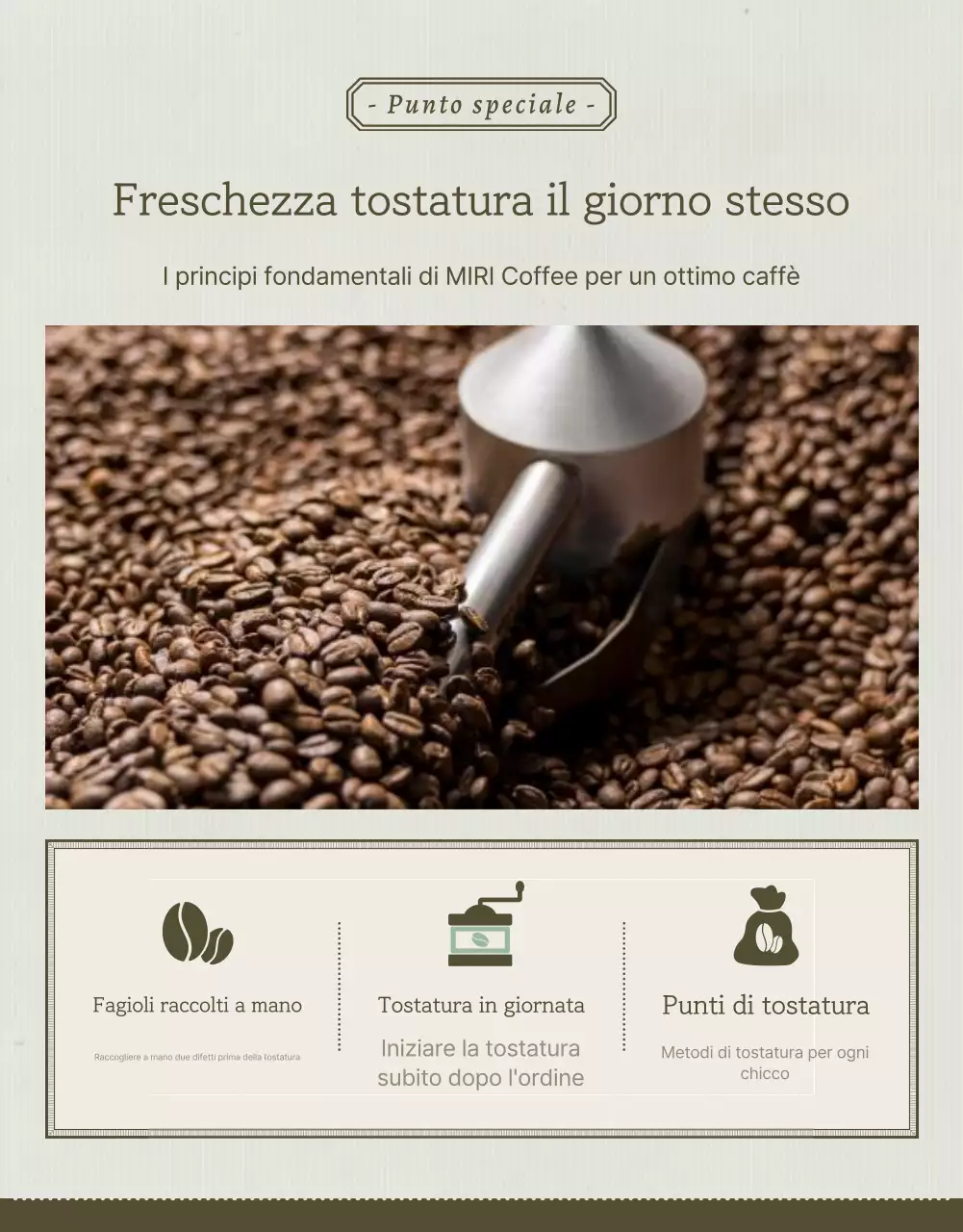Promuovere la vendita di chicchi di caffè vintage in azzurro e marrone