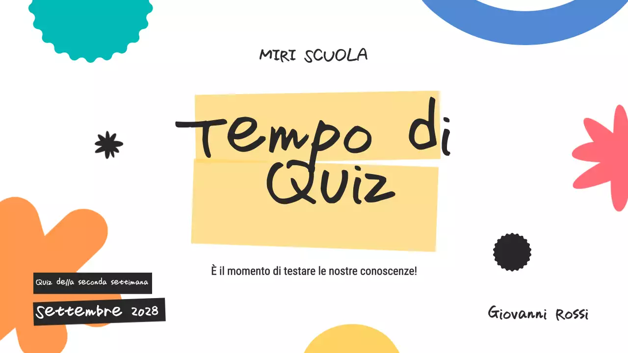 Annuncio di quiz colorati e di tendenza