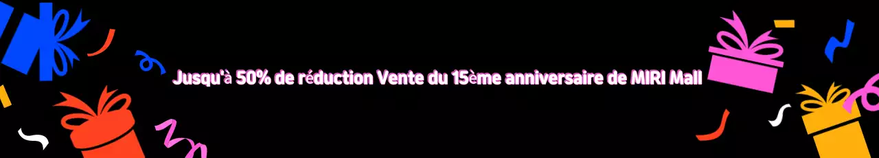 Publicité pour la vente du 15e anniversaire du pop art en noir et rose