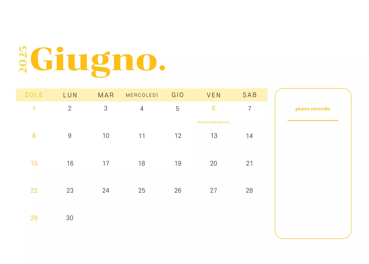 Calendario con illustrazioni giovanili su sfondo giallo-verde
