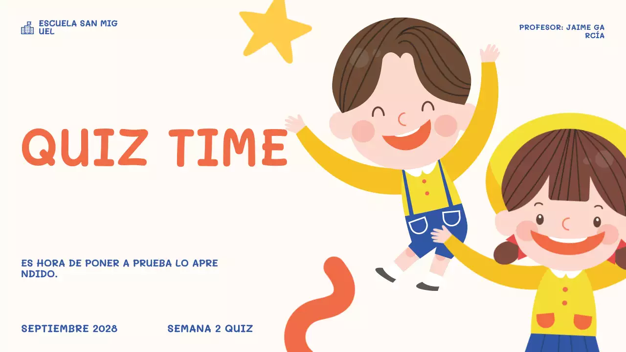 orange playful school event quiz time presentation