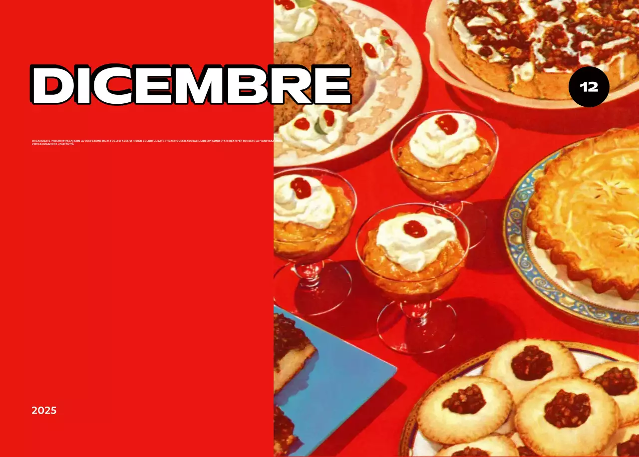 Calendari colorati con una varietà di illustrazioni retrò