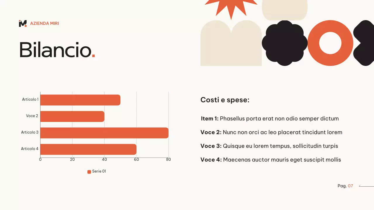 Arancione beige piano di marketing moderno geometrico