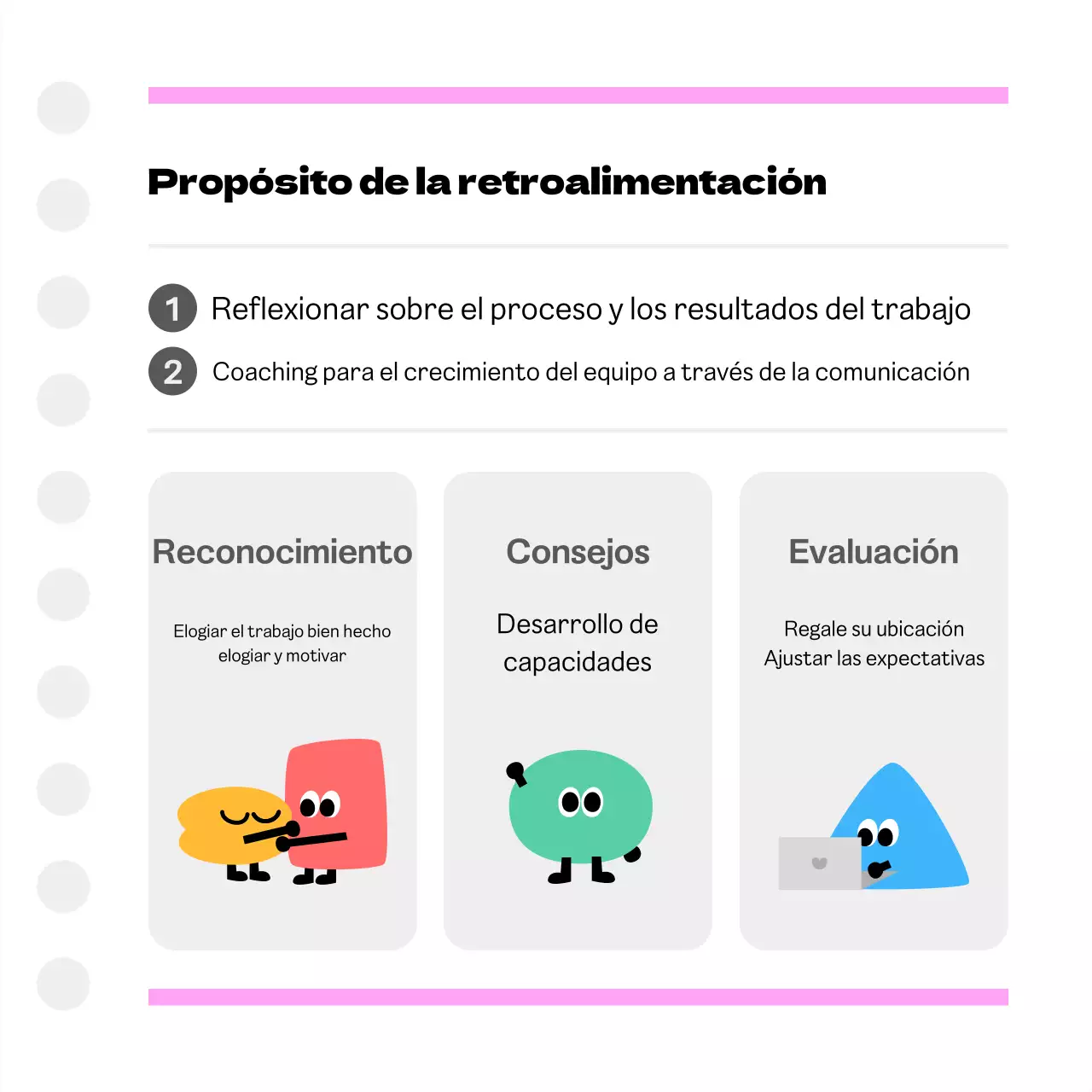 Comentarios de los miembros del equipo Pink Simple