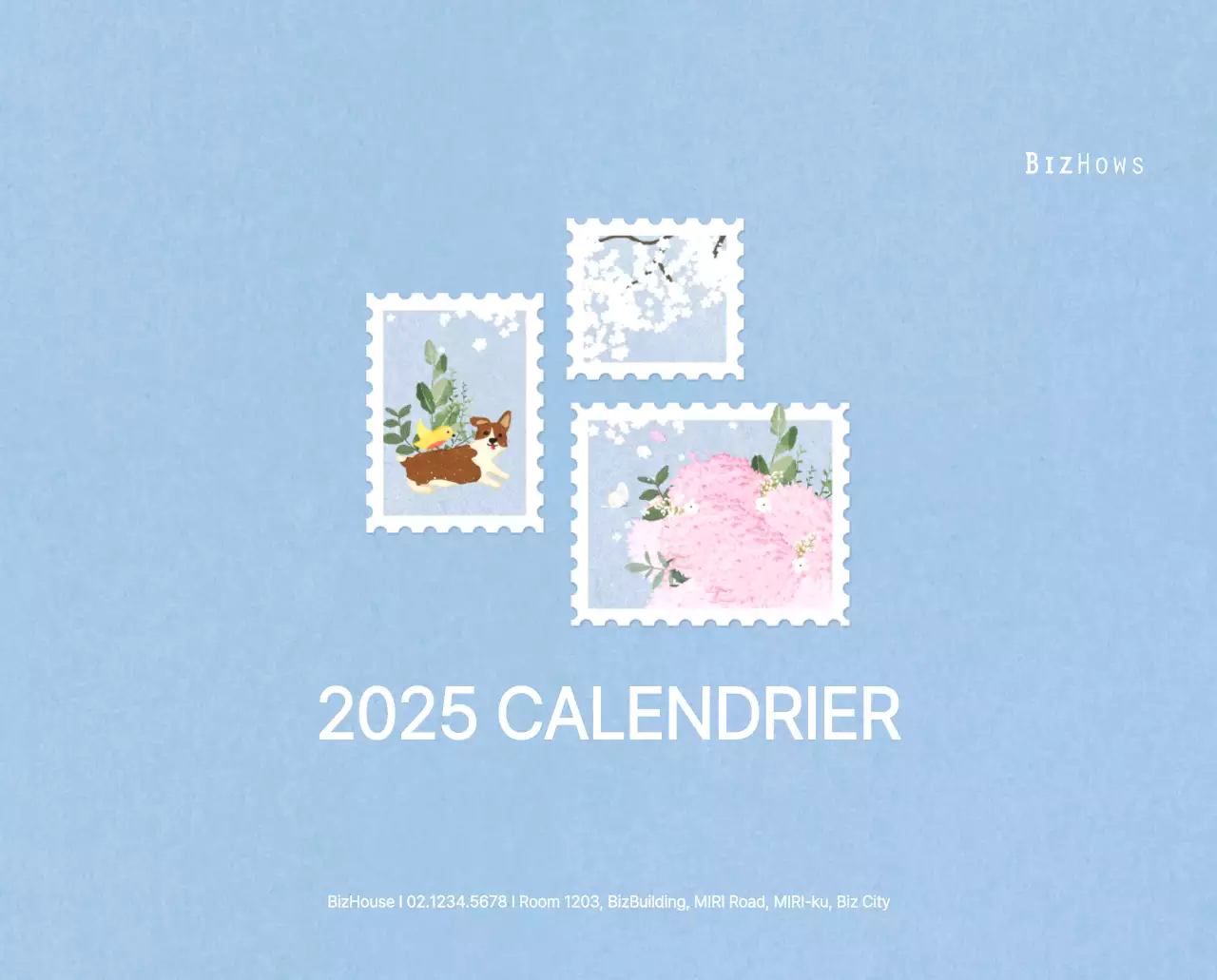 Calendrier du Nouvel An avec illustrations chaleureuses