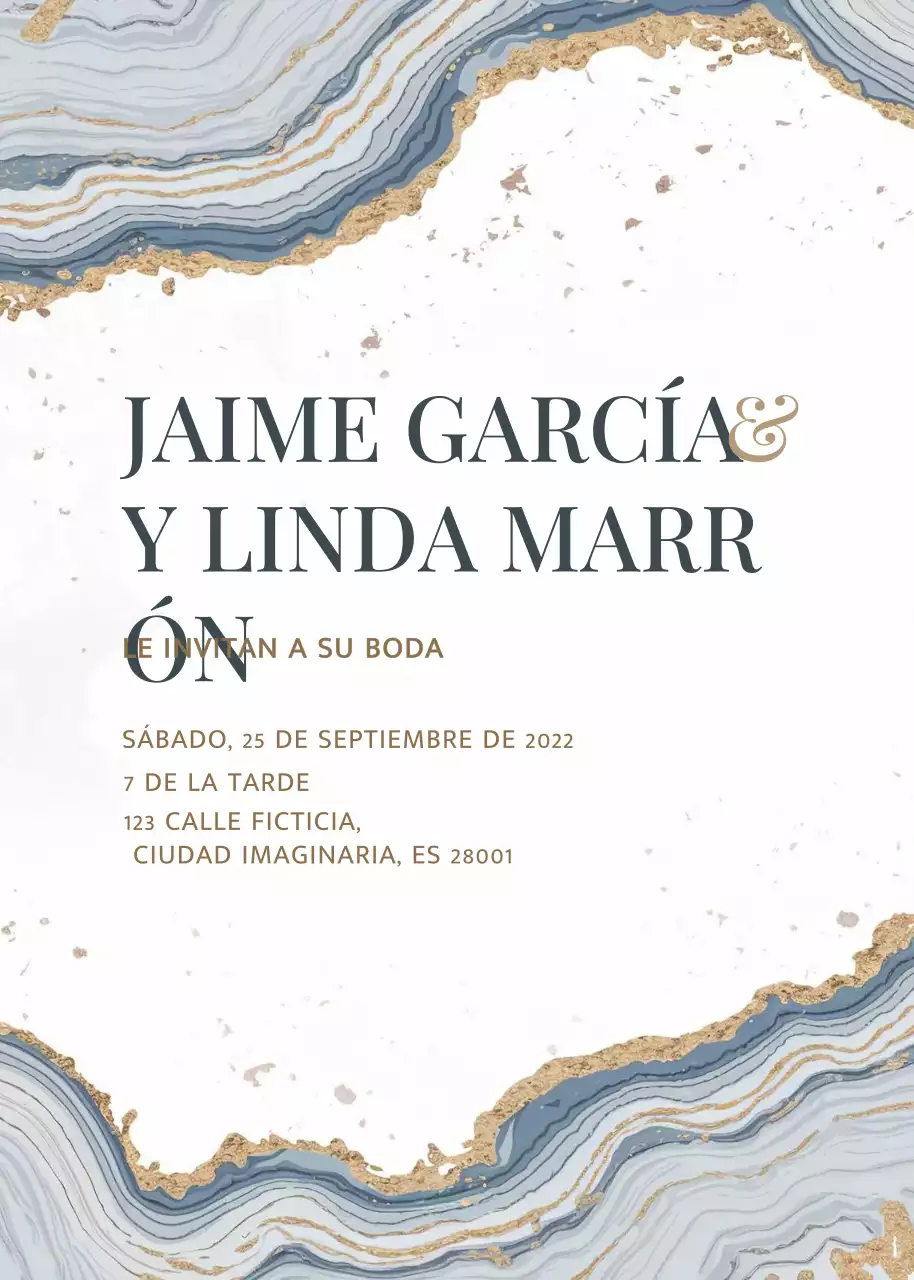 Invitación de boda elegante beige