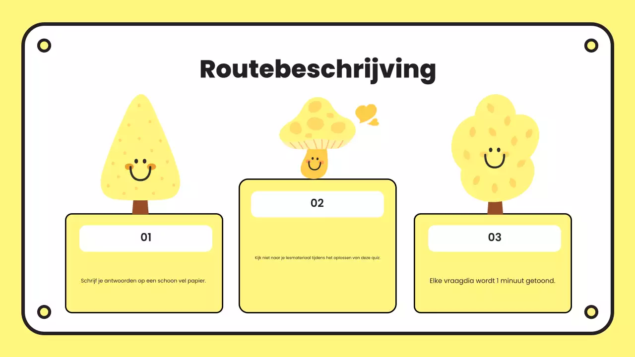 gele eenvoudige quizpresentatie