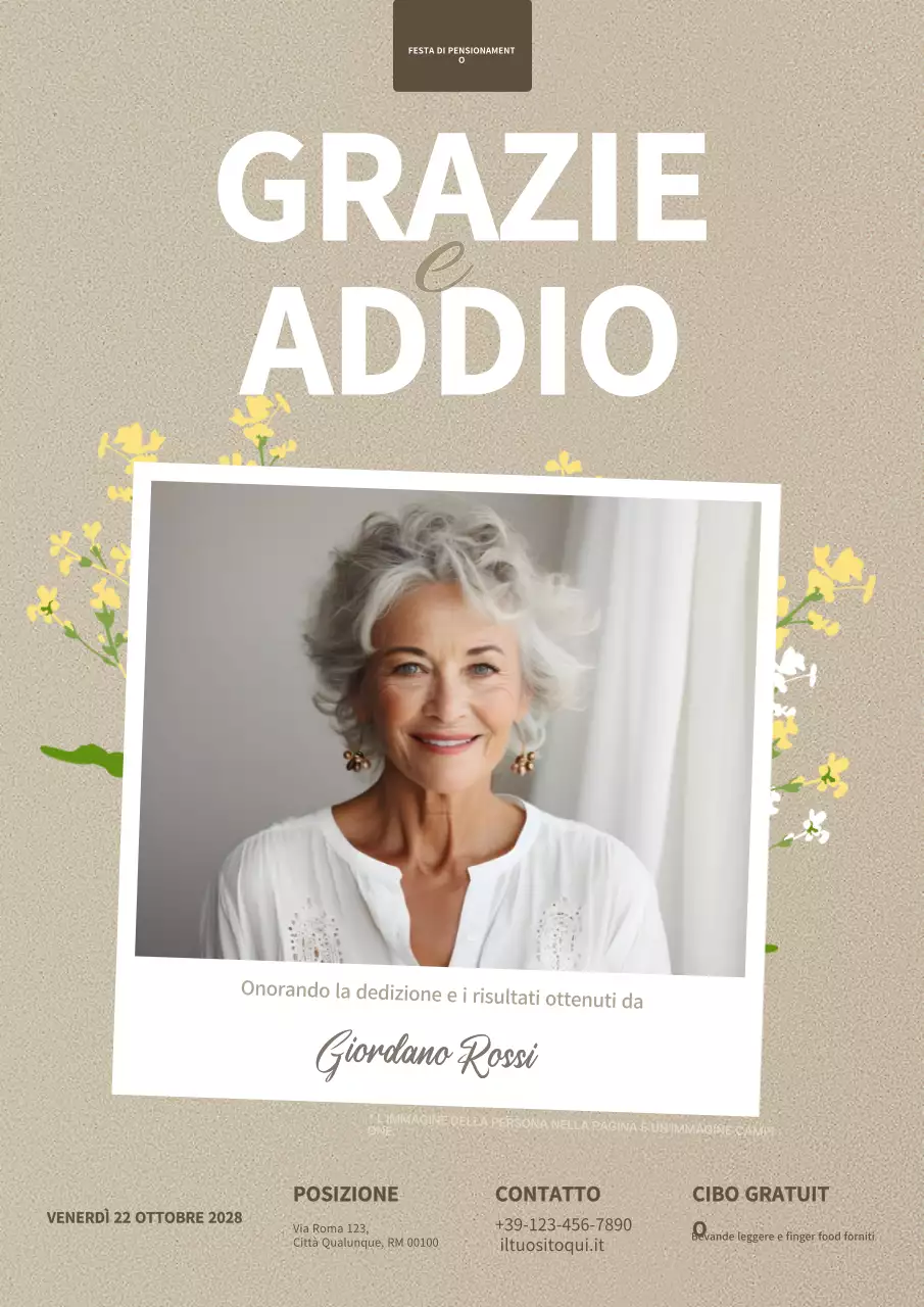 invito alla pensione elegante beige