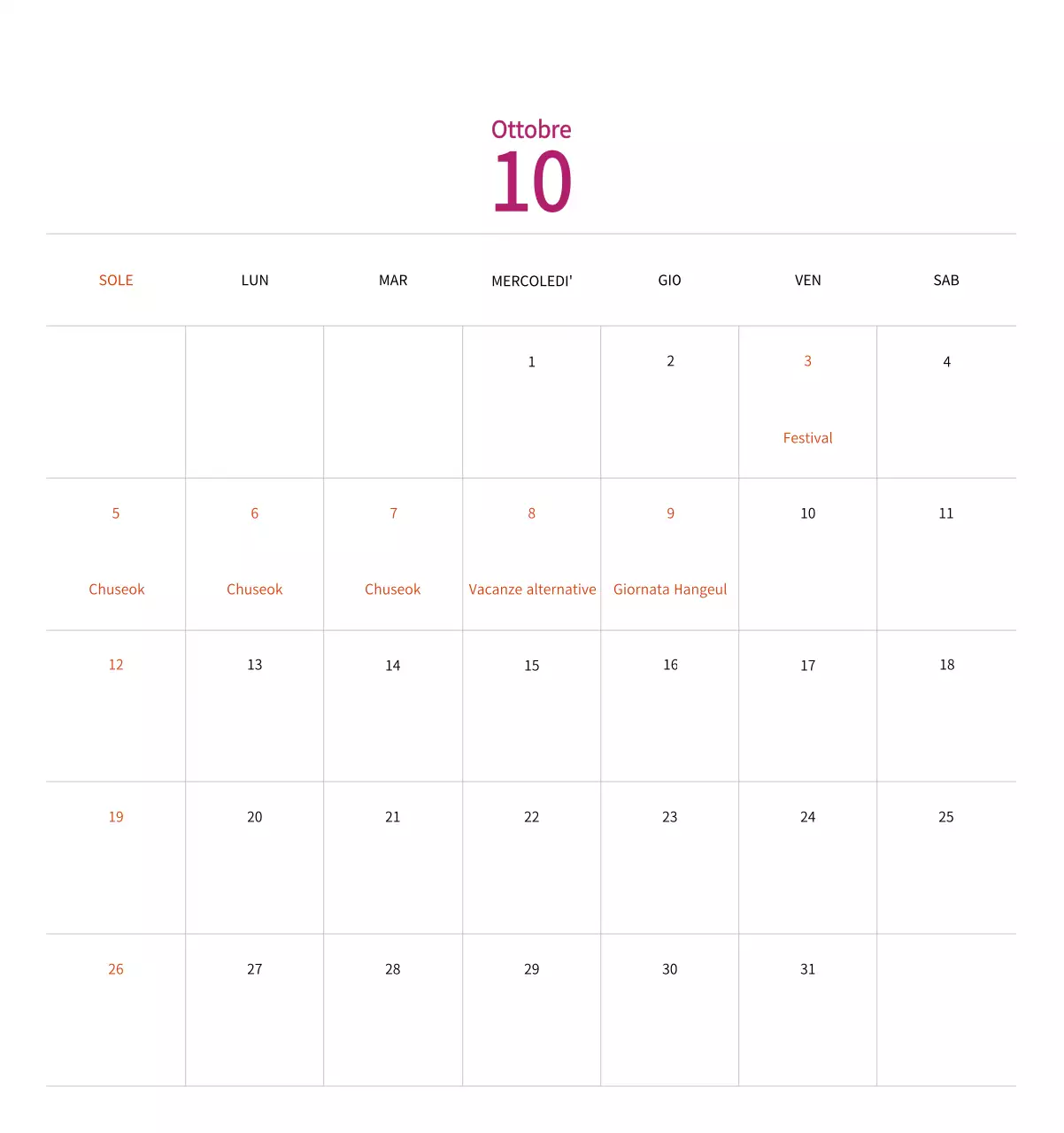 Calendario di Capodanno con una calda illustrazione