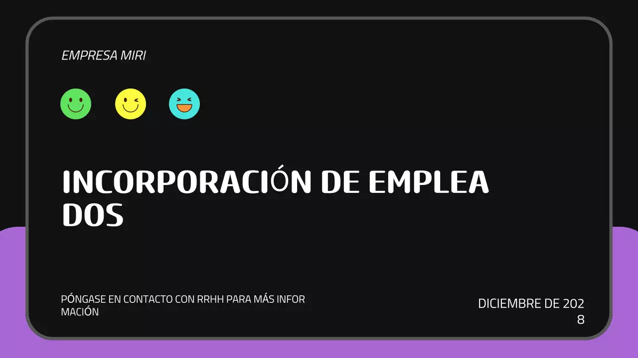 Black Purple Cute Presentación de incorporación de nuevos empleados