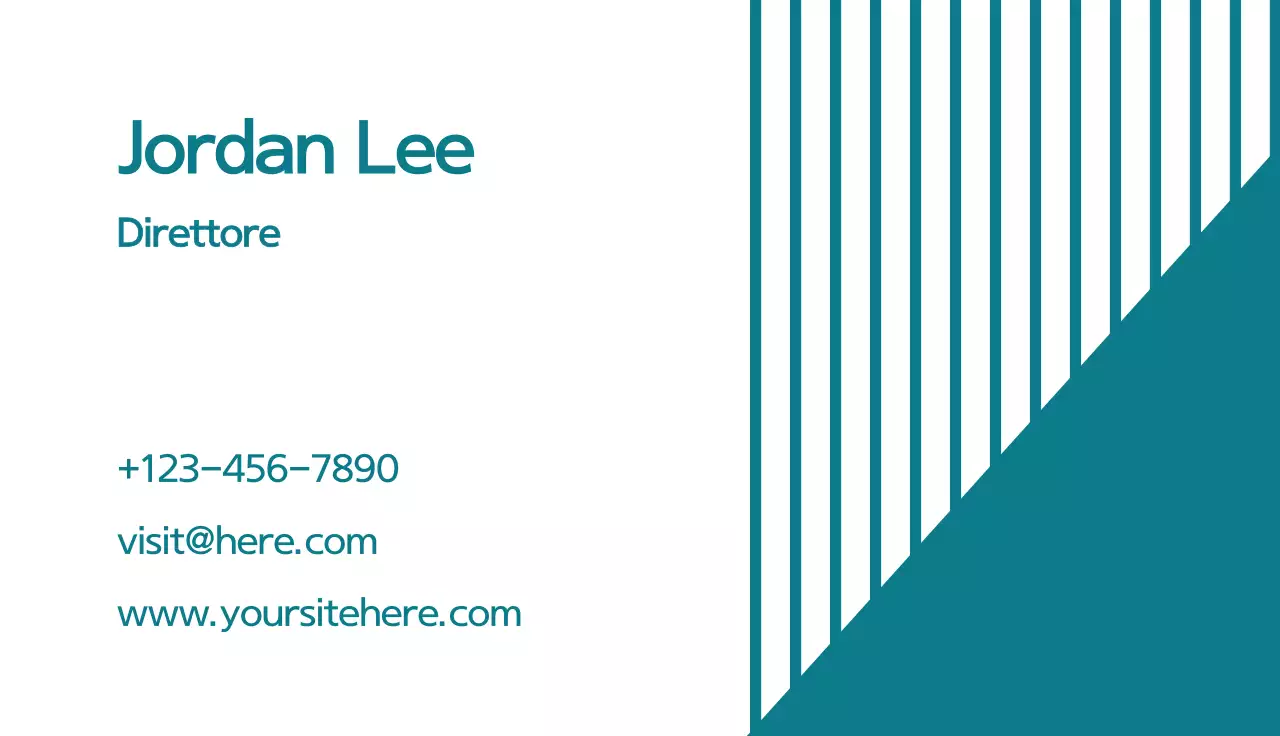 biglietto da visita moderno verde acqua