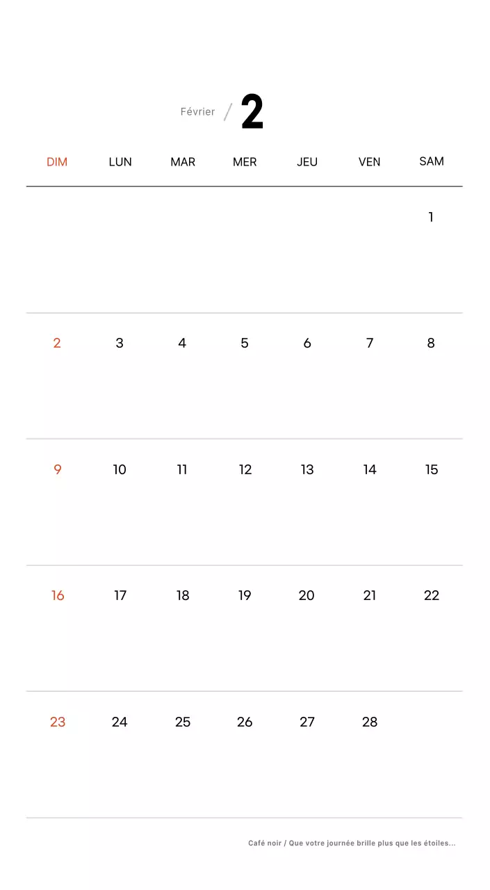Calendrier de bureau photo simple pour les cafés dans les tons blancs