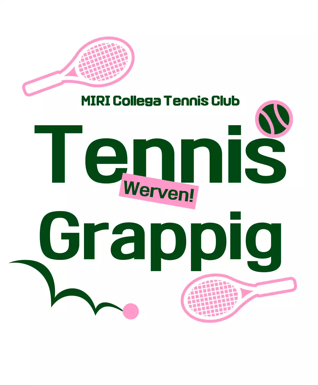 Eenvoudig roze tennislogo