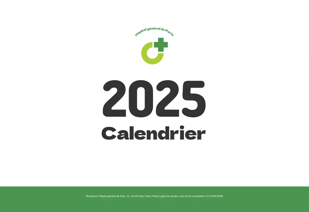 Un hôpital festif avec des illustrations sur le thème de la santé et de la famille et des accents colorés.