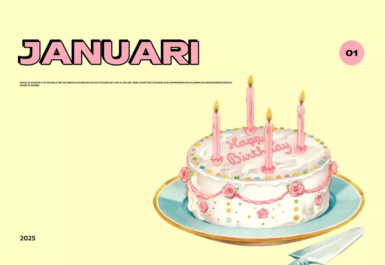 Kleurrijke kalenders met verschillende retro-illustraties