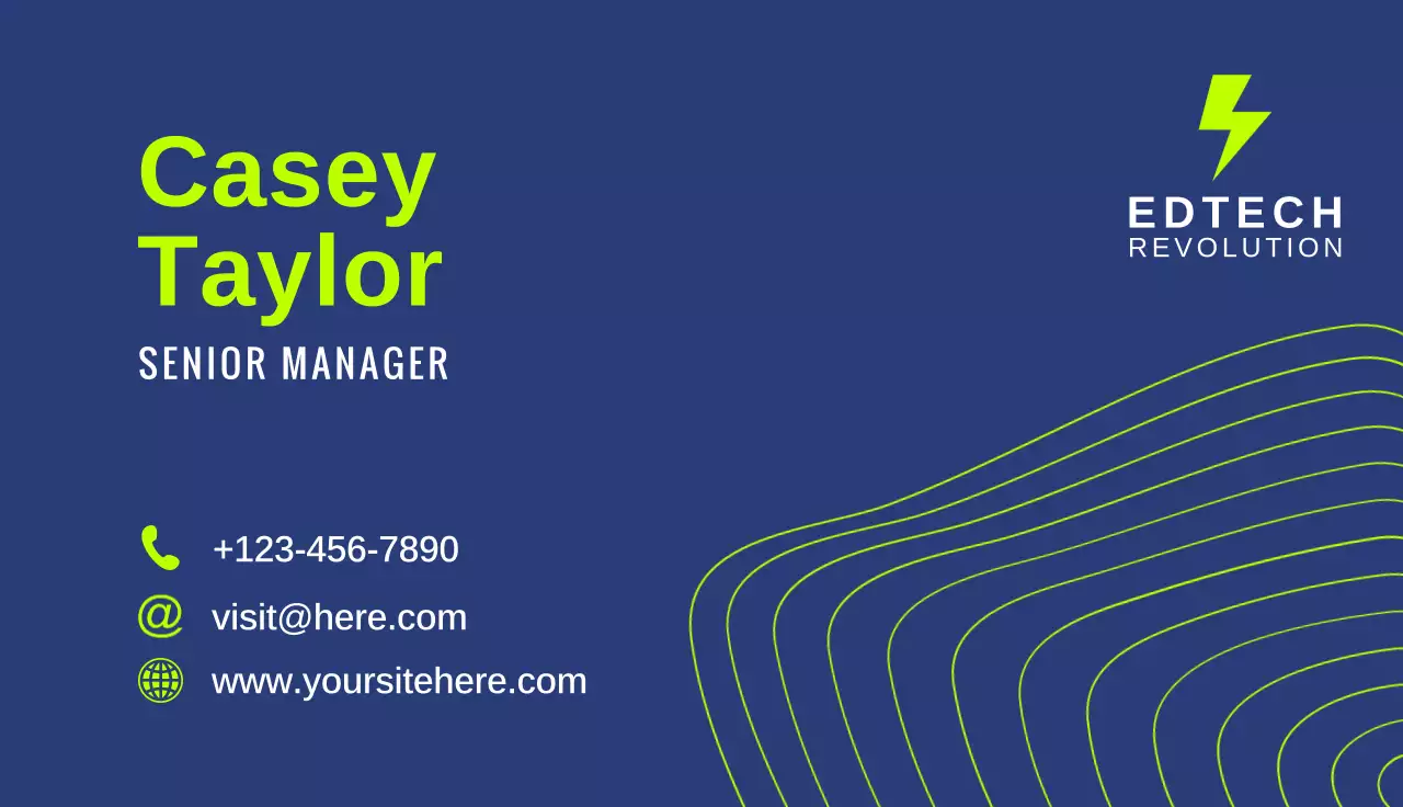 navy modern tech visitenkarte