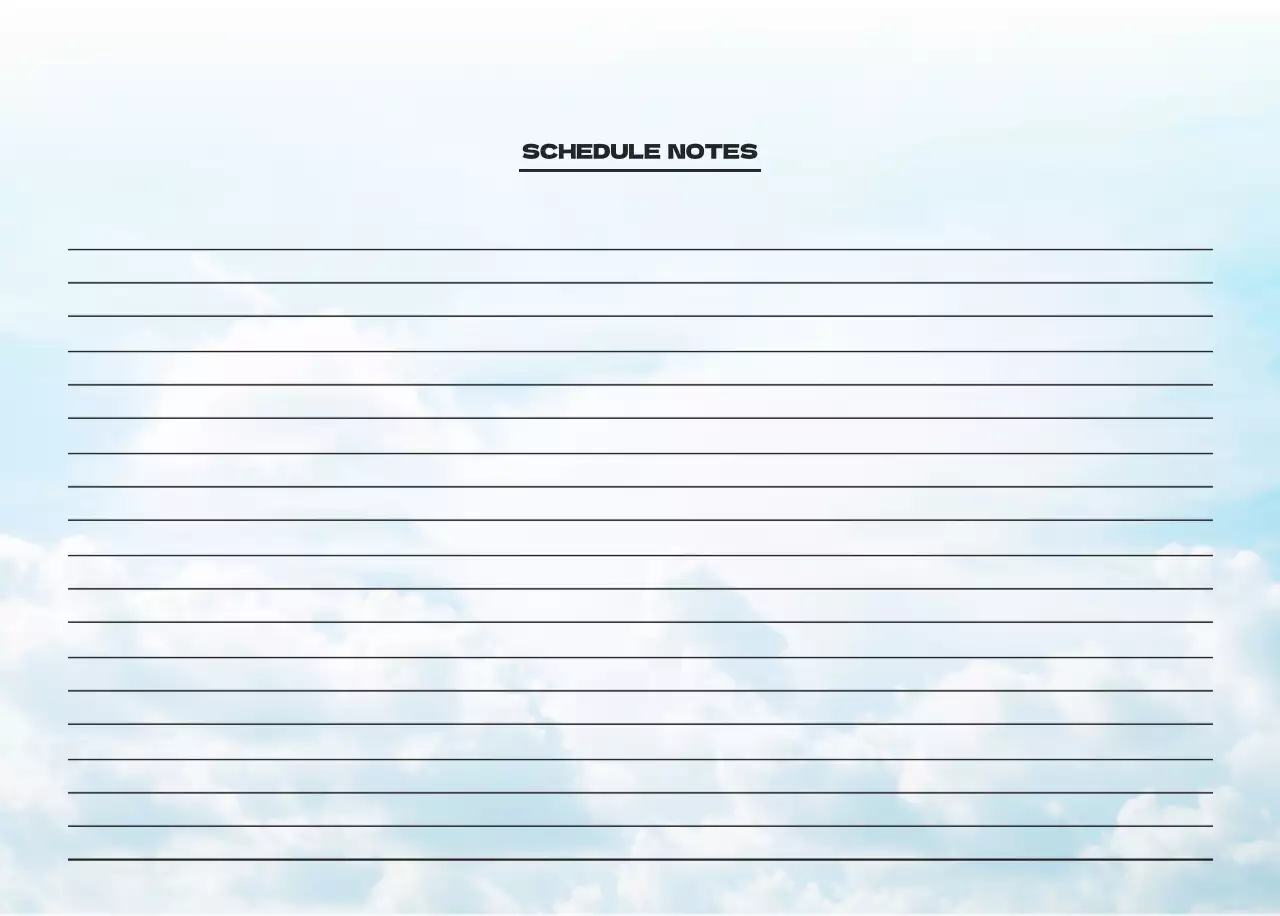 Sky photo clean calendar