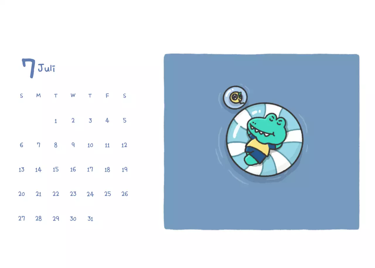 Ein Kalender mit einem niedlichen Ago-Illustrationskonzept