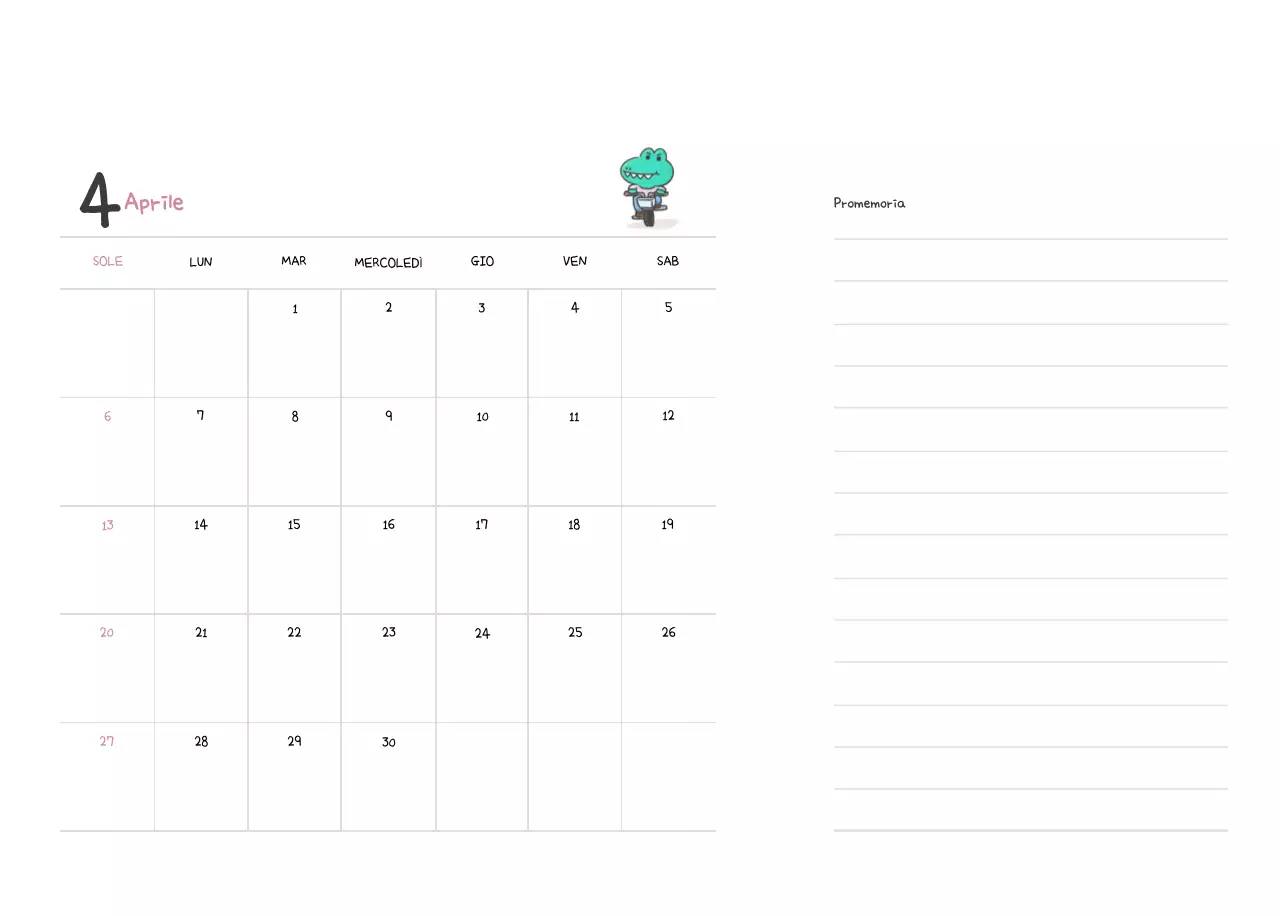 Un calendario con un simpatico concetto di illustrazione di Ago