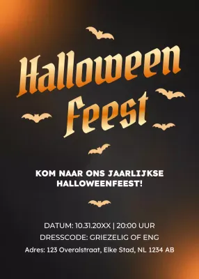 zwarte gothic Halloween uitnodiging