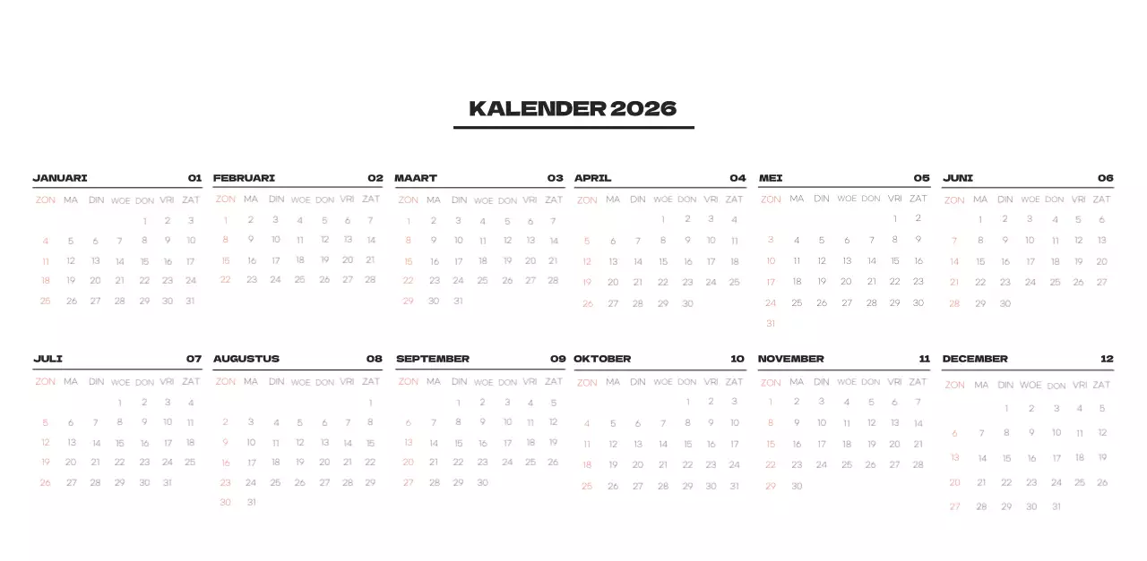 Hemels schone kalender