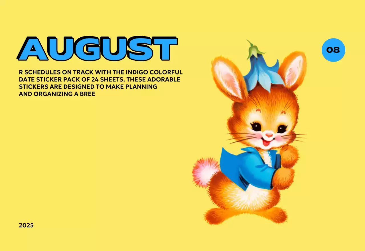 様々なレトロなイラストが描かれたカラフルなカレンダーカレンダー