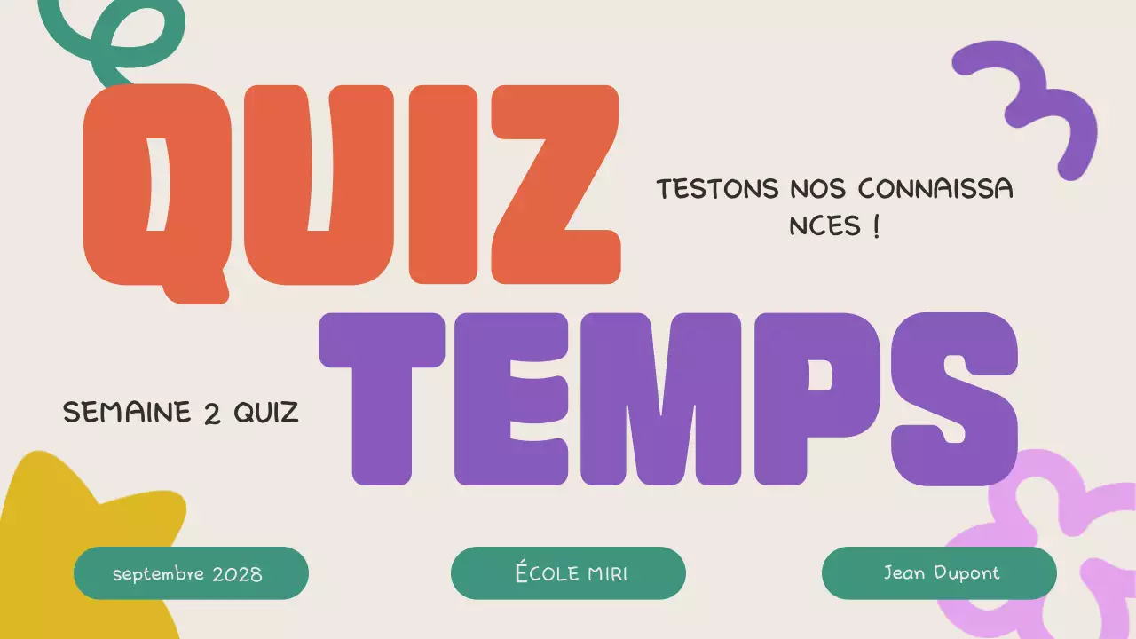 Annonce d'un quiz coloré et amusant