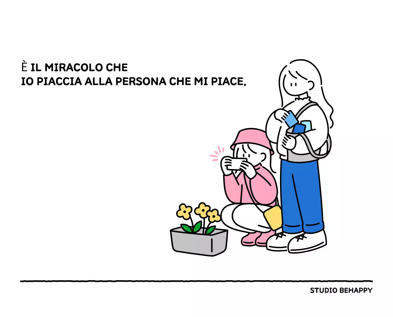 Calendario illustrato con un grazioso stile di linee