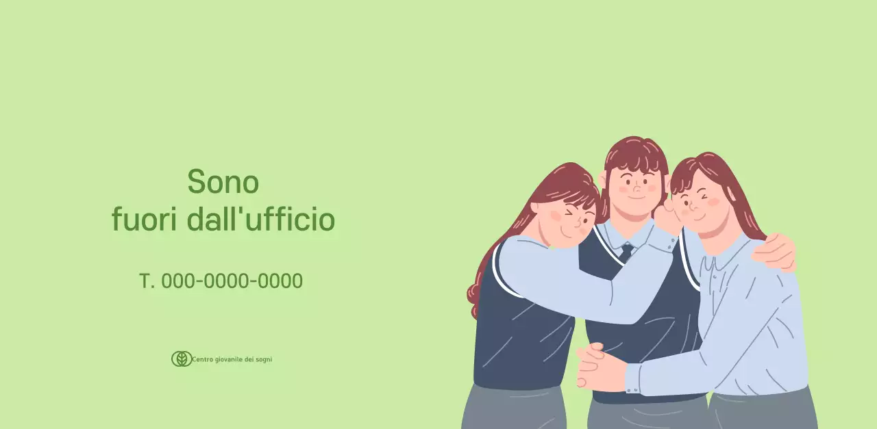 Calendario con illustrazioni giovanili su sfondo giallo-verde