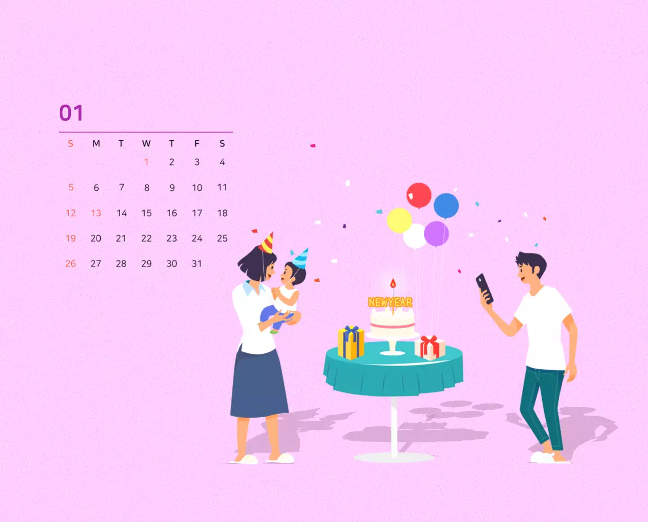 様々な色の家族イラストのコンセプト