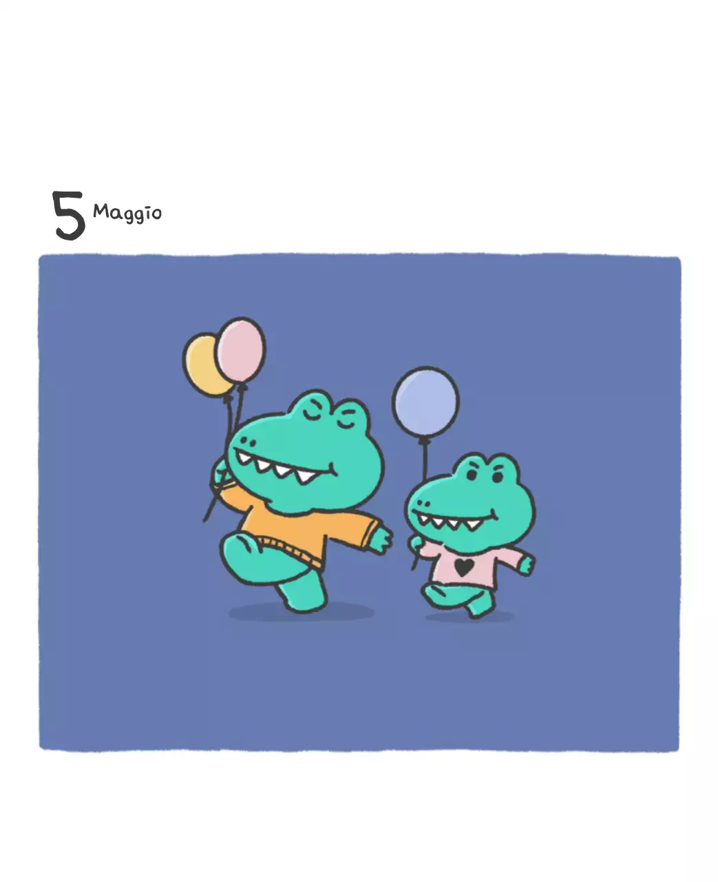 Un calendario con un simpatico concetto di illustrazione di Ago