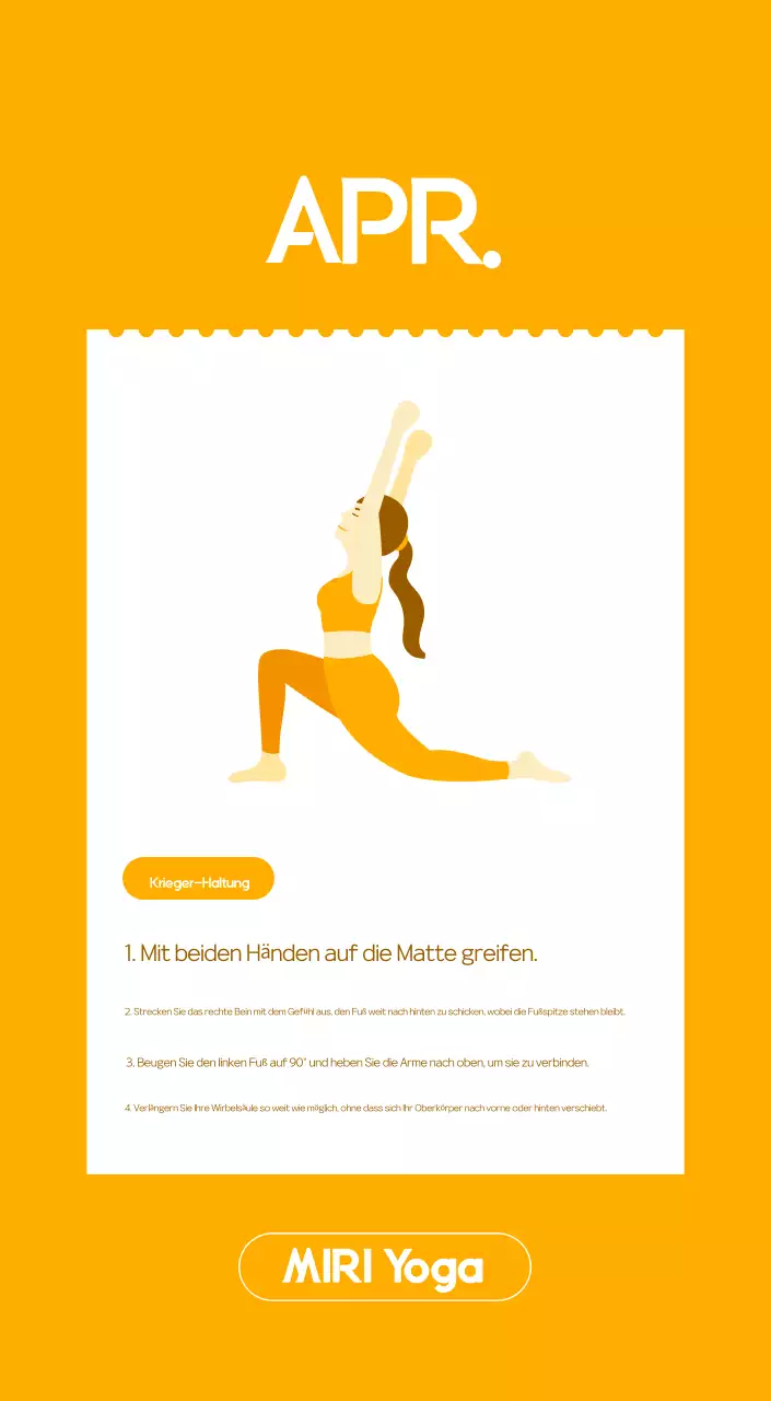 Orange Minimalistischer Yoga-Aktionskalender