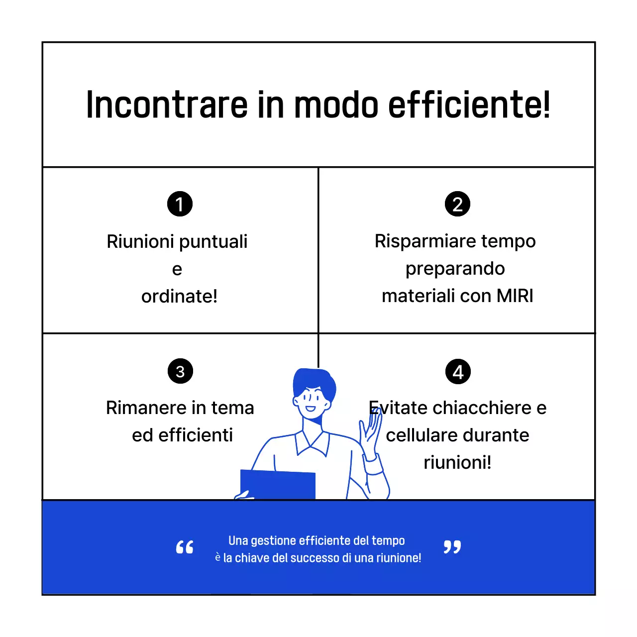 Riunioni di lavoro moderne nella newsletter blu