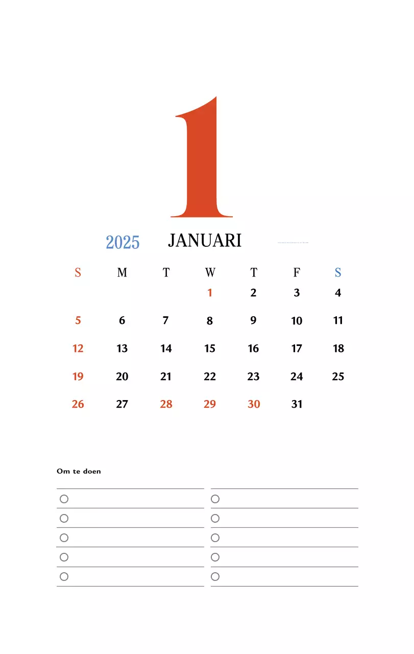 Retro concept memory kalender in rood