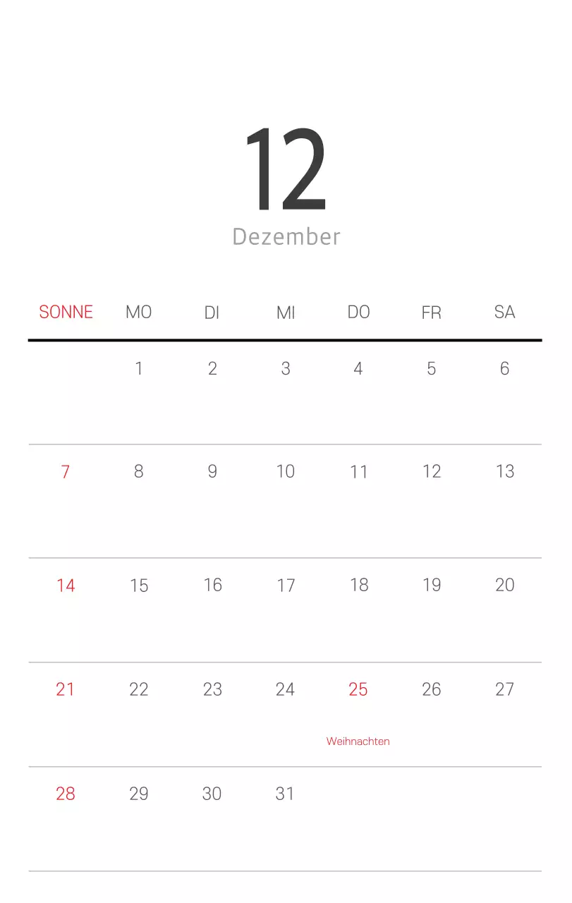 Weißer sauberer botanischer Naturkalender