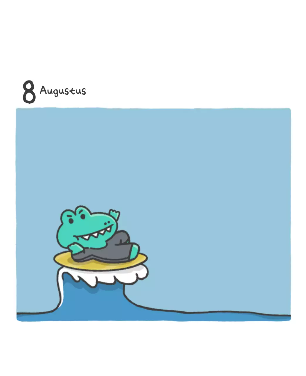 Een kalender met een schattig Ago-illustratieconcept