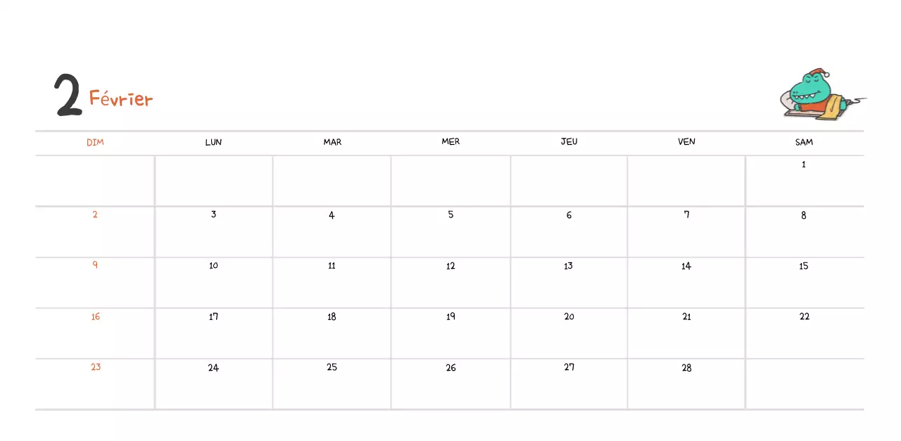 Un calendrier avec un concept d'illustration Ago mignon