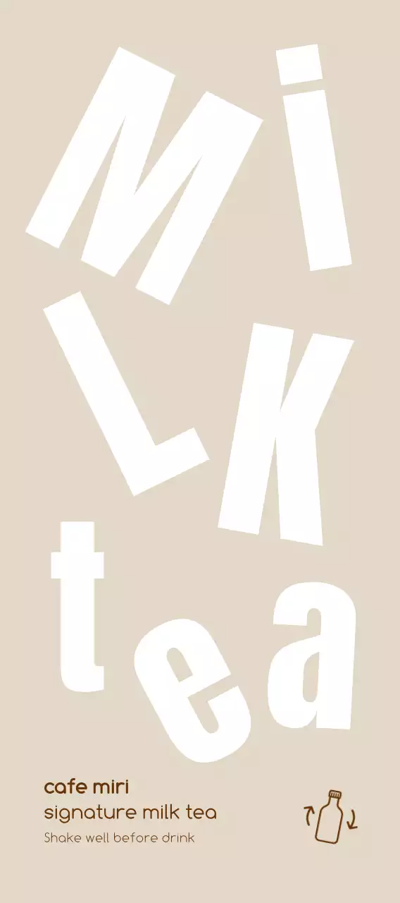 Beige Modern Milk Tea Hangtag