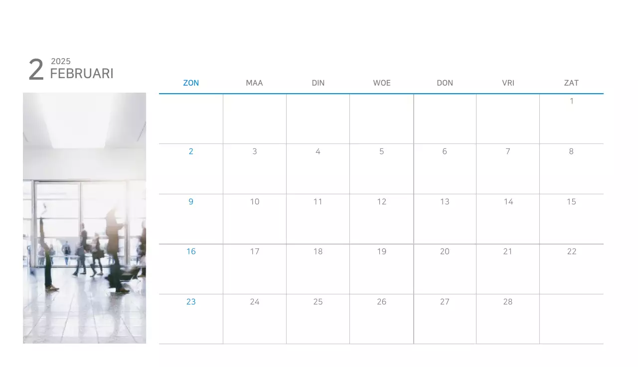 Blauwe Kalender Modern