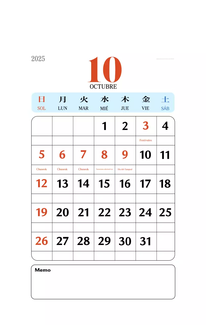 Calendario retro concept memory en rojo