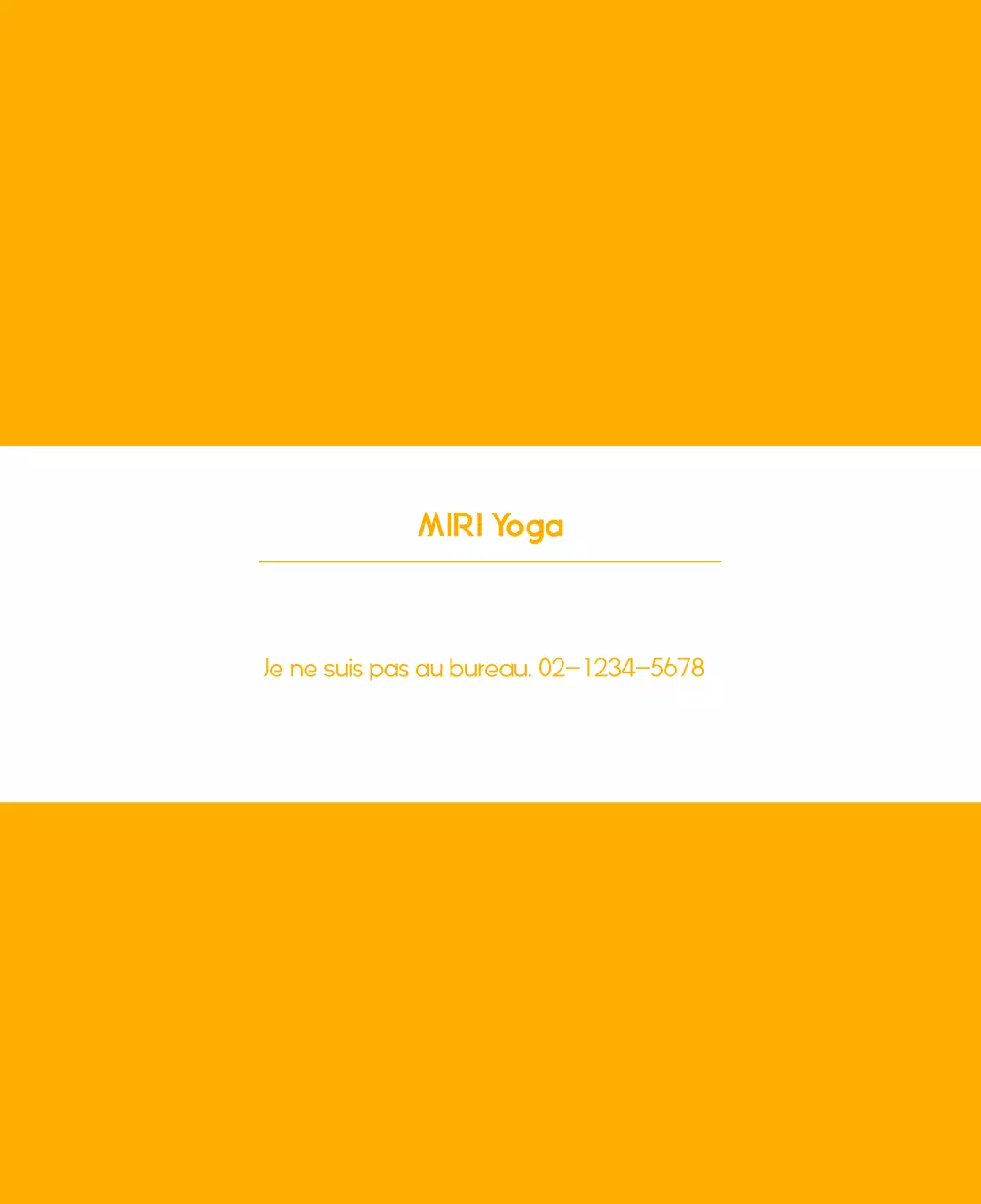 Calendrier promotionnel de yoga minimaliste orange