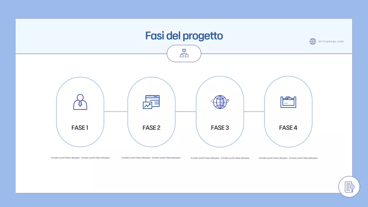 Pianificazione della proposta semplice di colore azzurro