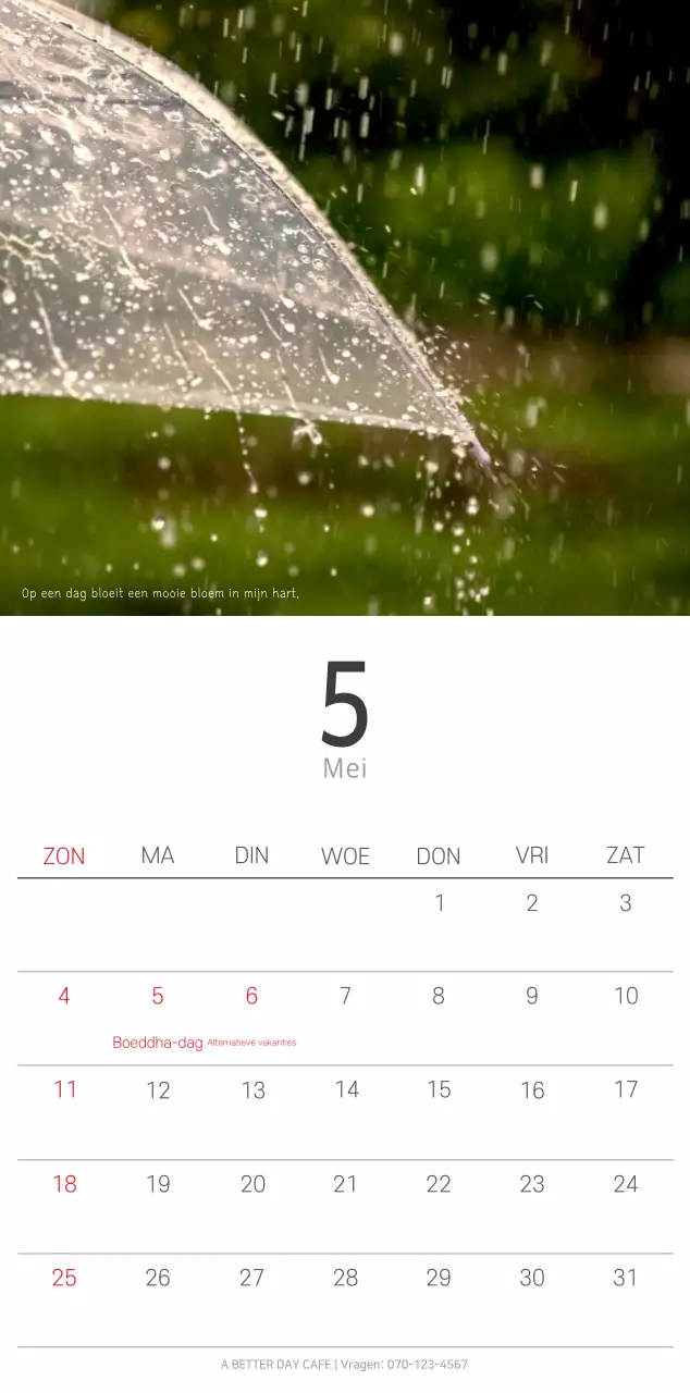 Witte schone botanische natuurkalender
