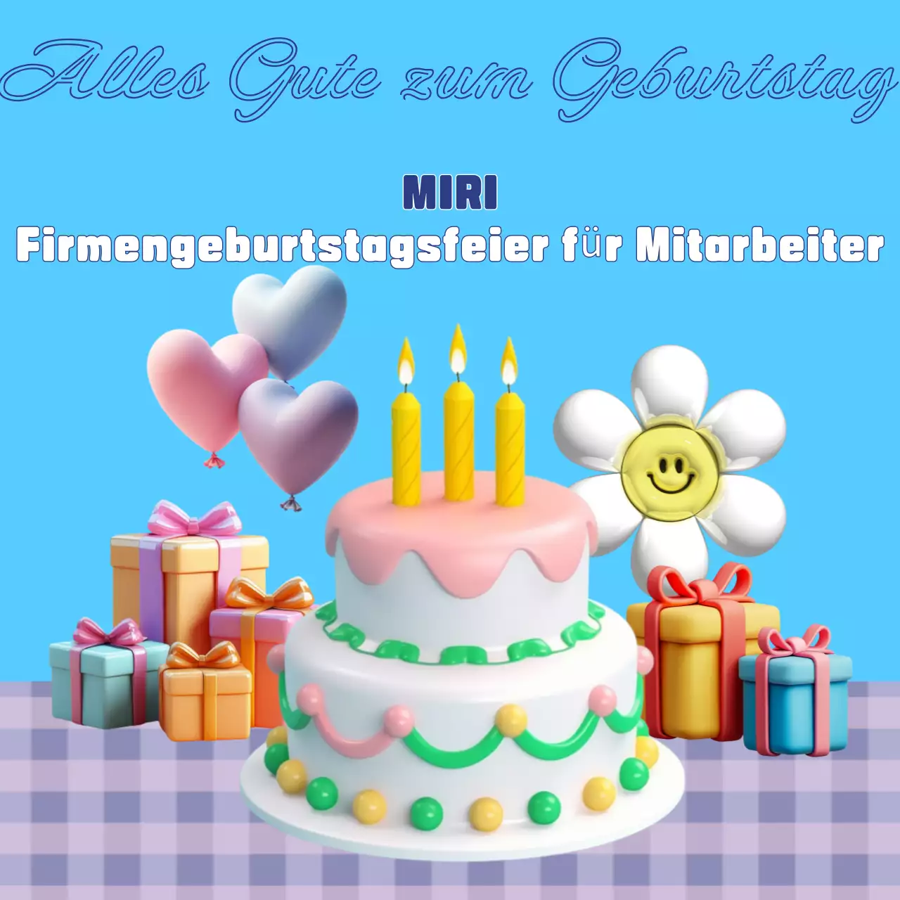 Eine hellblaue Geburtstagsfeier