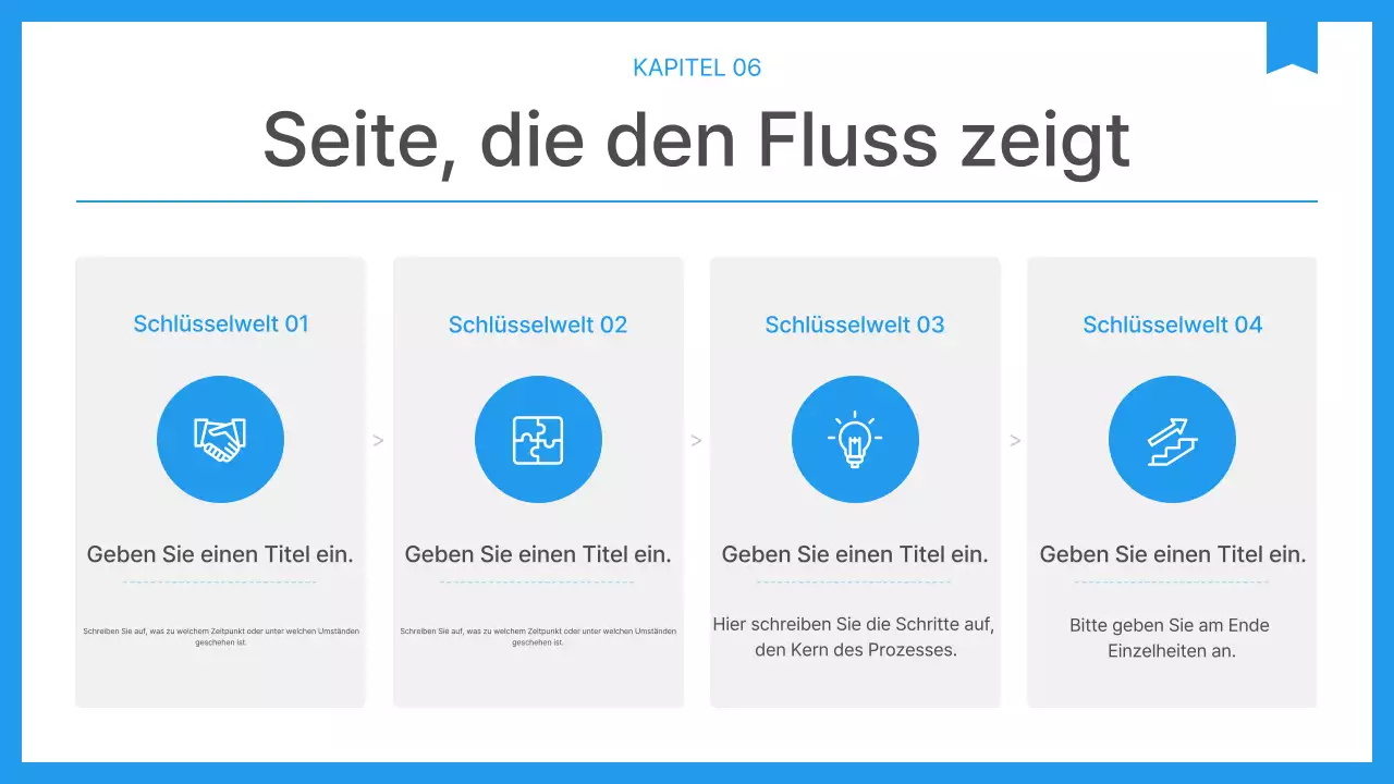 Einfacher Unternehmensbericht in Blau und Weiß