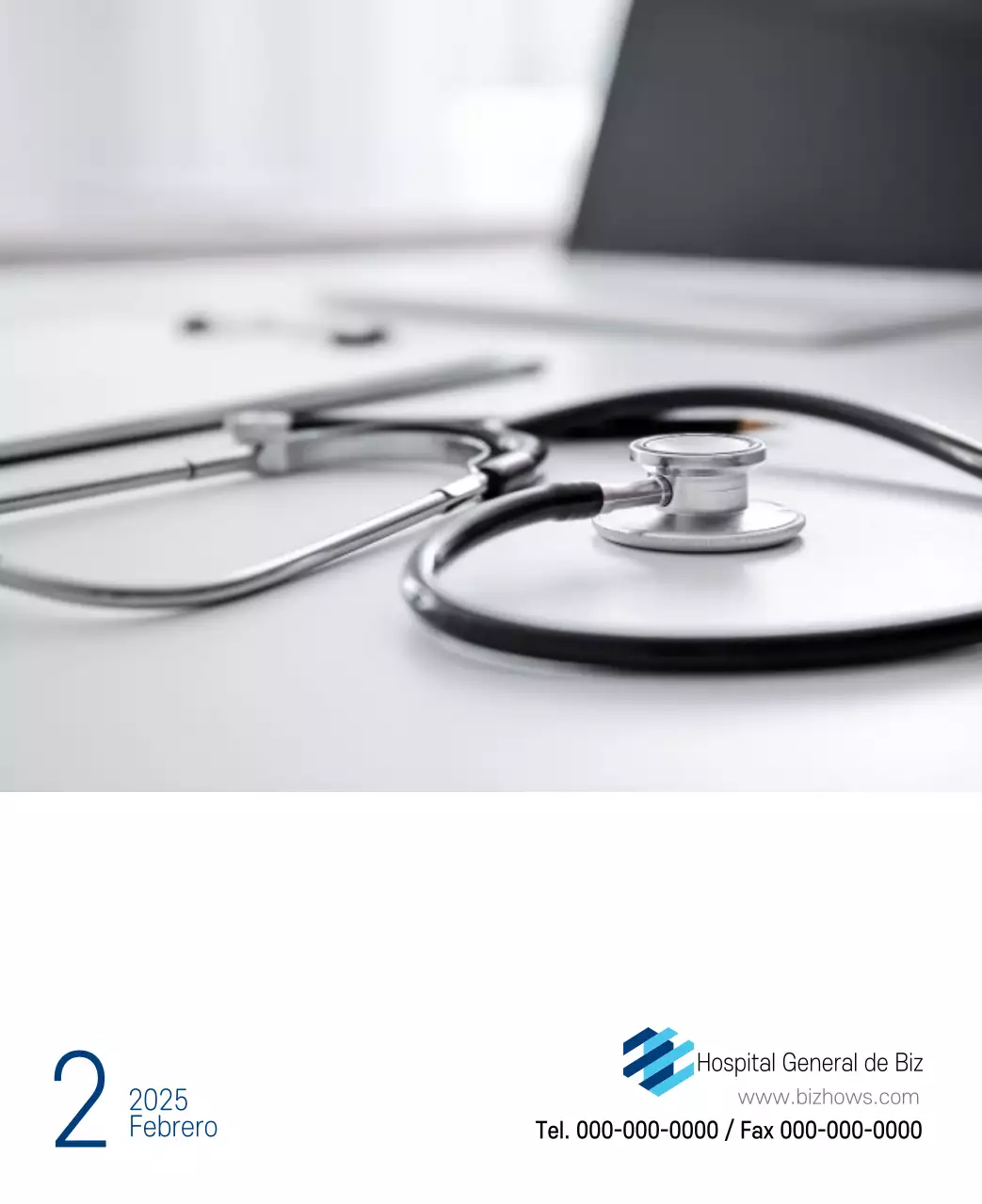 Calendario promocional Hospital Navy White Simple