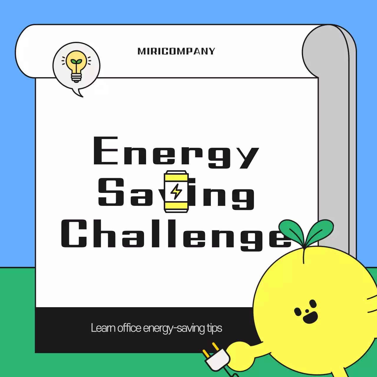A cute energy-saving campaign in light blue and green