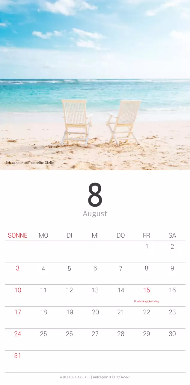 Weißer sauberer botanischer Naturkalender