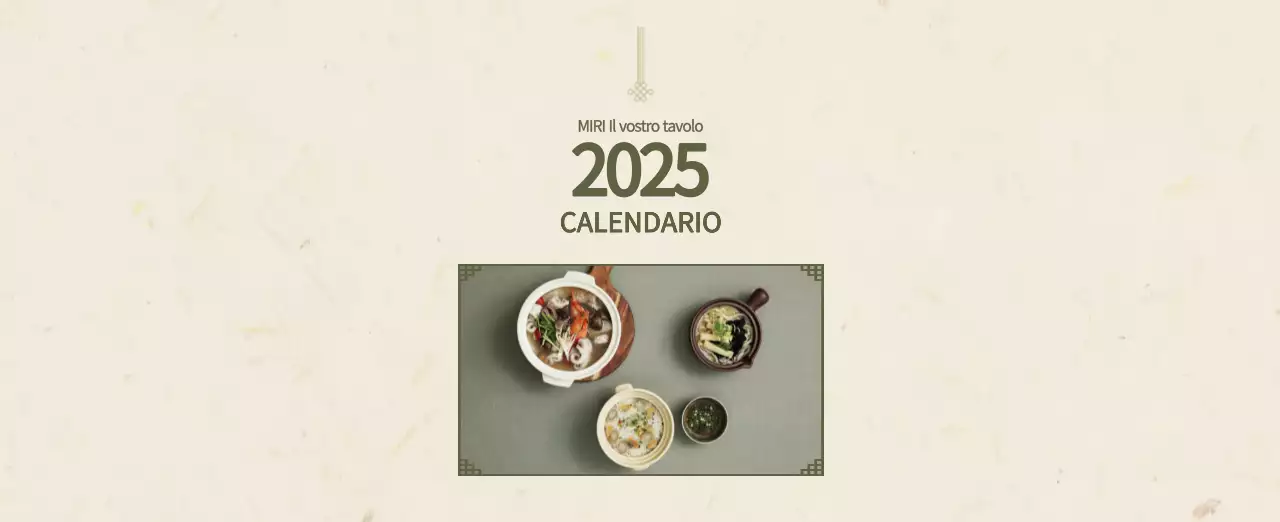 Calendario alimentare tradizionale beige